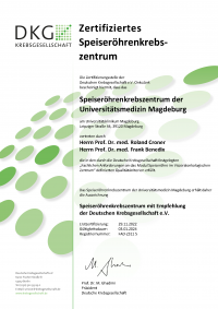 Zertifiziertes Speiseröhrenkrebszentrum